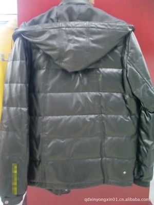 【供應男式休閑皮羽絨服】價格,廠家,圖片,男式皮衣、皮夾克,青島鑫永信皮革制品-