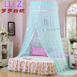 批發(fā)豪華吊頂圓形蚊帳 旋轉(zhuǎn)任意多方向開(kāi)門(mén)加密帳紗 廠家一件代發(fā)